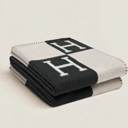 에르메스 아발론 H로고 블랭킷 담요 블랙