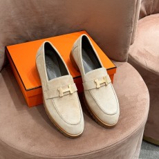 에르메스 남성 그레고리 스웨이드 로퍼 베이지