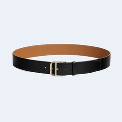 에르메스 로메인 레더 벨트 블랙 금장 35mm