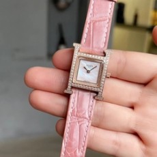 에르메스 여성 시계 에이치아워 로즈골드 다이야 핑크