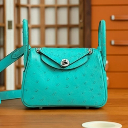 에르메스 린디 미니 티파니 블루 오스트리치 팔라듐 하드웨어 (100% HAND MADE)