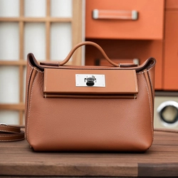 에르메스 2424 미니 백 브라운 팔라듐 하드웨어 (100% HAND MADE)