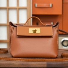 에르메스 2424 미니 백 브라운 골드 하드웨어 (100% HAND MADE)