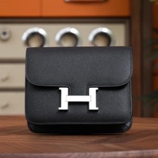에르메스 콘스탄스 슬림 월렛 블랙 앱송 팔라듐 하드웨어 (100% HAND MADE)