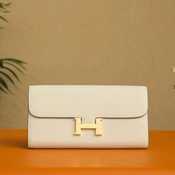 에르메스 콘스탄스 롱 투 고 지갑 크레 앱송 골드 하드웨어 (100% HAND MADE)