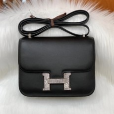 에르메스 콘스탄스 18 블랙 스위프트 리자드 버클 팔라듐 하드웨어 (100% HAND MADE)