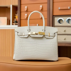 에르메스 버킨 25 르투르네 크로커다일 화이트 골드 하드웨어 (100% HAND MADE)