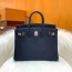 에르메스 버킨 25 르투르네 사파이어 블루 실버 하드웨어 (100% HAND MADE)