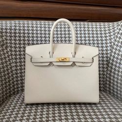에르메스 버킨 25 셀리에 크림 화이트 골드 하드웨어 (100% HAND MADE)