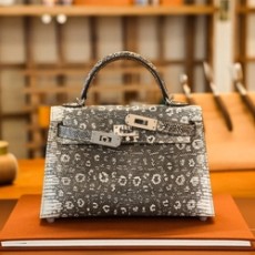 에르메스 미니 켈리 2 셀리에 리자드 옴브레 팔라듐 하드웨어 (100% HAND MADE)