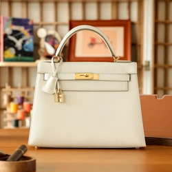 에르메스 켈리 25 셀리에 크레 골드 하드웨어 (100% HAND MADE)