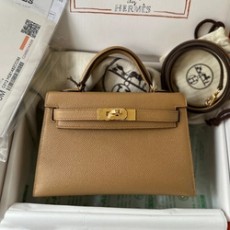 에르메스 미니 켈리 20 셀리에 카멜 골드 하드웨어 (100% HAND MADE)