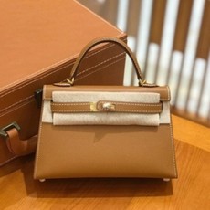 에르메스 미니 켈리 2세대 셀리에 골드 브라운 골드 하드웨어 (100% HAND MADE)