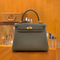 에르메스 켈리 25 르투르네 베르 드 그리 골드 하드웨어 (100% HAND MADE)