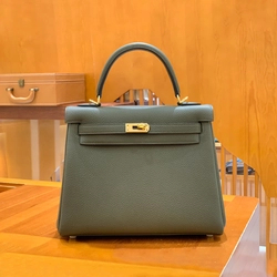 에르메스 켈리 25 르투르네 그레이 그린 골드 하드웨어 (100% HAND MADE)