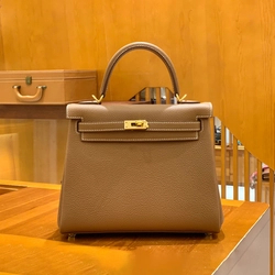 에르메스 켈리 25 르투르네 골드 브라운 골드 하드웨어 (100% HAND MADE)