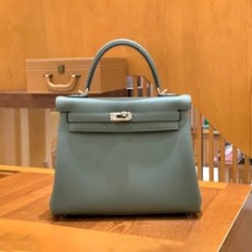 에르메스 켈리 25 르투르네 아몬드 그린 실버 하드웨어 (100% HAND MADE)