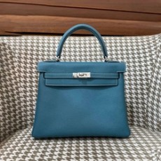 에르메스 켈리 25 르투르네 데님 블루 실버 하드웨어 (100% HAND MADE)