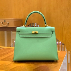에르메스 켈리 25 셀리에 아보카도 그린 골드 하드웨어 (100% HAND MADE)