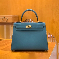 에르메스 켈리 25 셀리에 베르 보스포르 골드 하드웨어 (100% HAND MADE)