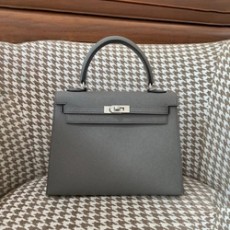 에르메스 켈리 25 셀리에 그레이 실버 하드웨어 (100% HAND MADE)