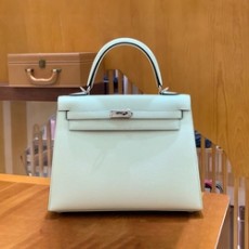 에르메스 켈리 25 셀리에 버블 그린 실버 하드웨어 (100% HAND MADE)