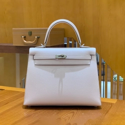 에르메스 켈리 25 셀리에 판타지 퍼프 실버 하드웨어 (100% HAND MADE)