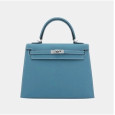 에르메스 켈리 25 셀리에 데님 블루 골드 하드웨어 (100% HAND MADE)
