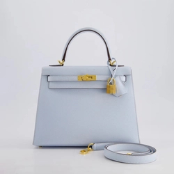 에르메스 켈리 25 셀리에 헤이즈 블루 골드 하드웨어 (100% HAND MADE)
