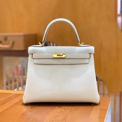 에르메스 켈리 28 르투르네 밀크 쉐이크 골드 하드웨어 (100% HAND MADE)