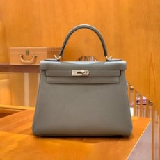 에르메스 켈리 28 르투르네 퓨터 그레이 실버 하드웨어 (100% HAND MADE)