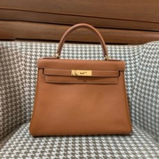 에르메스 켈리 28 르투르네 골드 브라운 골드 하드웨어 (100% HAND MADE)