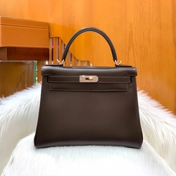 에르메스 켈리 28 르투르네 박스 초콜릿 골드 하드웨어 (100% HAND MADE)