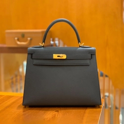 에르메스 켈리 28 셀리에 미드나잇 블루 골드 하드웨어 (100% HAND MADE)