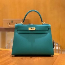 에르메스 켈리 28 셀리에 말라카이트 그린 골드 하드웨어 (100% HAND MADE)