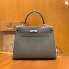 에르메스 켈리 28 셀리에 퓨터 그레이 실버 하드웨어 (100% HAND MADE)
