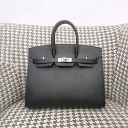 에르메스 버킨 25 셀리에 블랙 실버 하드웨어 (100% HAND MADE)