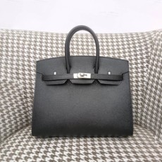 에르메스 버킨 25 셀리에 블랙 실버 하드웨어 (100% HAND MADE)