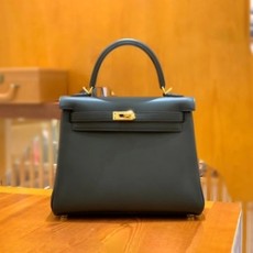 에르메스 켈리 25 르투르네 스위프트 블랙 골드 하드웨어 (100% HAND MADE)