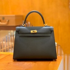 에르메스 켈리 25 셀리에 블랙 골드 하드웨어 (100% HAND MADE)