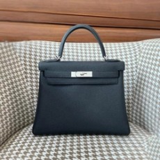 에르메스 켈리 28 르투르네 블랙 실버 하드웨어 (100% HAND MADE)