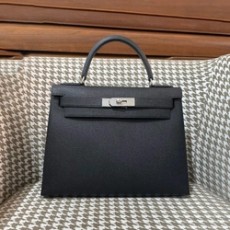 에르메스 켈리 28 셀리에 블랙 팔라듐 하드웨어 (100% HAND MADE)