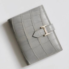 에르메스 베안 컴팩트 악어가죽