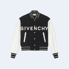 지방시 울 레더 바시티 자켓 블랙 화이트