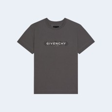 지방시 리버스 타로 프린트 코튼 티셔츠 그레이