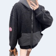 캐나다구스 오버사이즈 플리스 후디 블랙