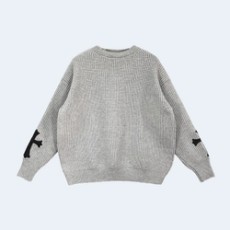 크롬하츠 레더 크로스 패치 스웨터