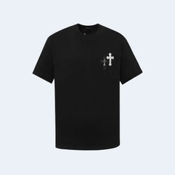 크롬하츠 크로스 슬러리 아플리케 티셔츠 블랙