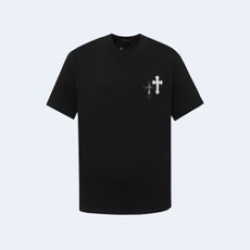 크롬하츠 크로스 슬러리 아플리케 티셔츠 블랙