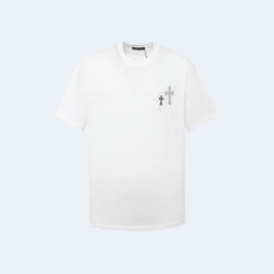 크롬하츠 크로스 슬러리 아플리케 티셔츠 화이트